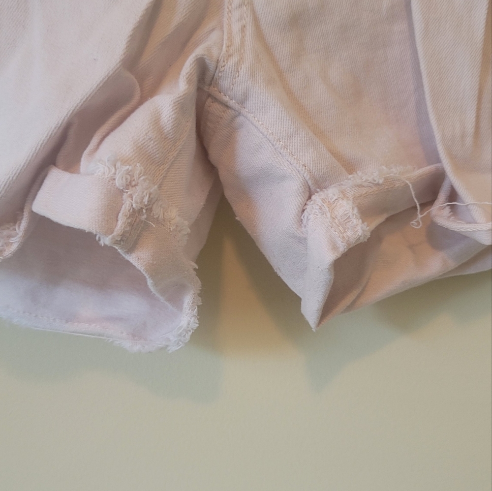 Levi's High Rise Light Bright Pastal Pink Denim Shorts - Picture 3 of 5